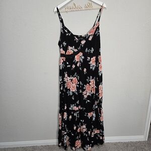 Torrid Black Floral Tassel Maxi Dress